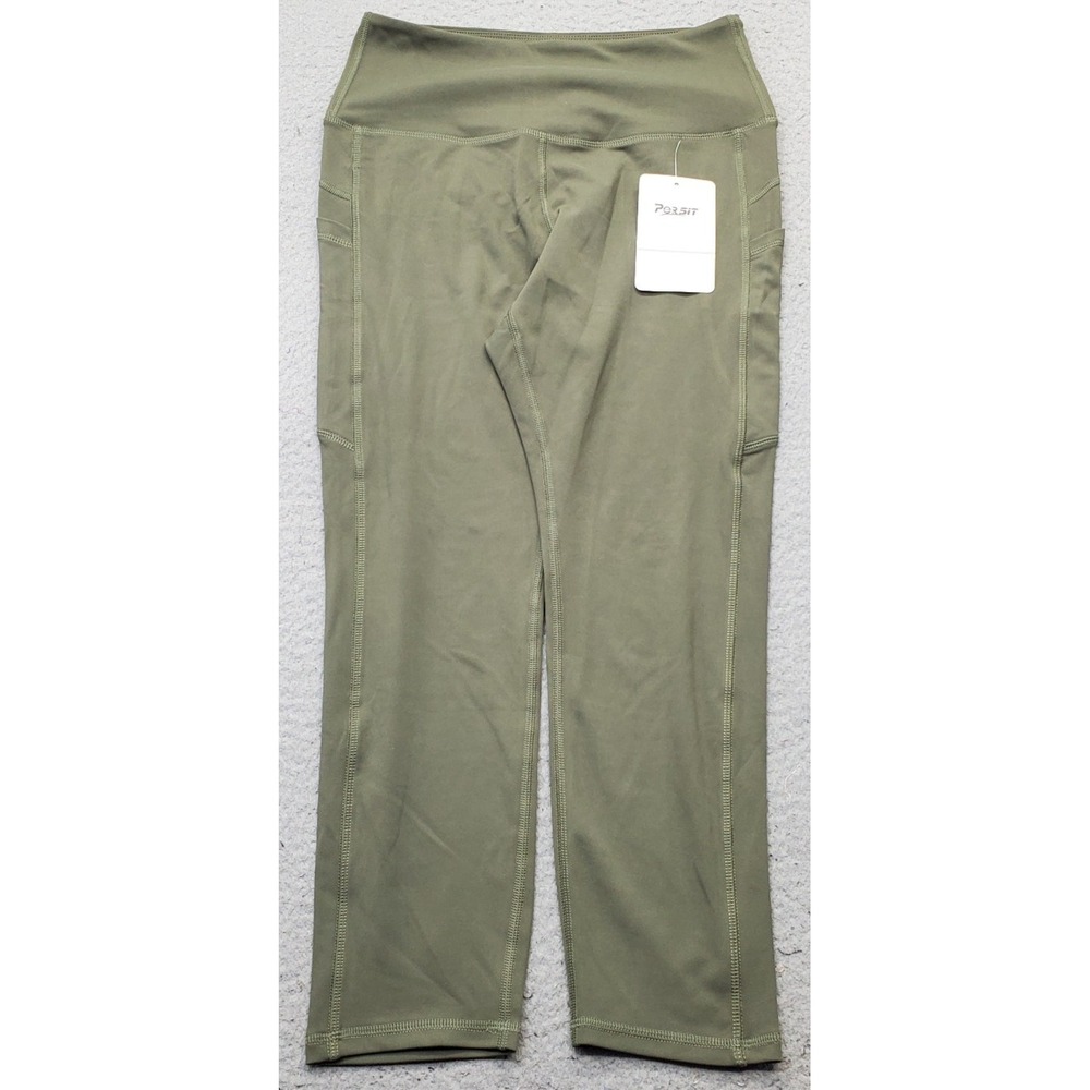 Persit Leggings Womens M Green Stretch High Waist Slim Fit Skinny Leg Pull On